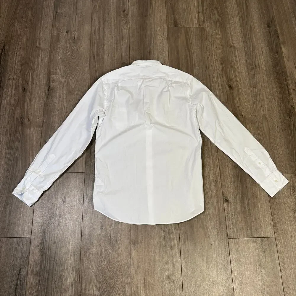 J.Crew Slim Flex Casual Shirt Mens S White Button Up Long Sleeve Stretch Cotton